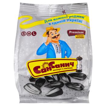 Семена подсолнечника Сан Саныч Premium жареное соленое 100г - купить, цены на Cупермаркет "Харьков" - фото 1
