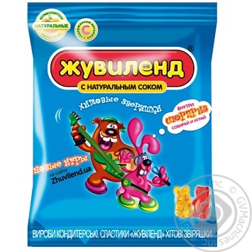 Цукерки Жувіленд Хітові звіряшки 85г Україна - купити, ціни на NOVUS - фото 2