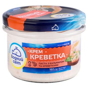 Паста Водний Світ Крем-кальмар-креветка 160г - купити, ціни на Торба - фото 1