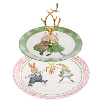 Alba Ceramic Bunny Two-Tier Plate 19cm and 26cm - buy, prices for ULTRAMARKET - photo 2