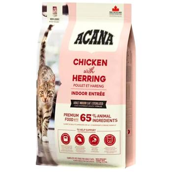 Acana Indoor Entree cухий корм для котів 4,5 кг - курка та оселедець - купить, цены на MasterZoo - фото 2
