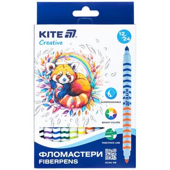 Фломастеры Kite Creative двусторонние 12шт