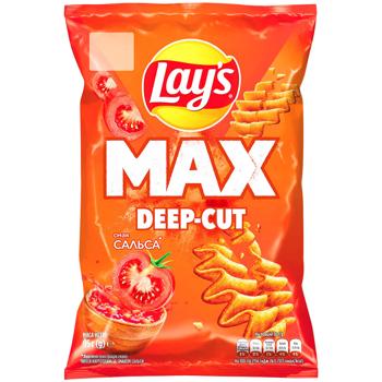 Чипсы Lay`s Max Deep-cut картофельные со вкусом сальсы 95г - купить, цены на КОСМОС - фото 1