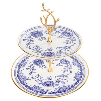 Alba Ceramic Blue Rose Two-Tier Plate 19cm and 26cm - buy, prices for ULTRAMARKET - photo 2