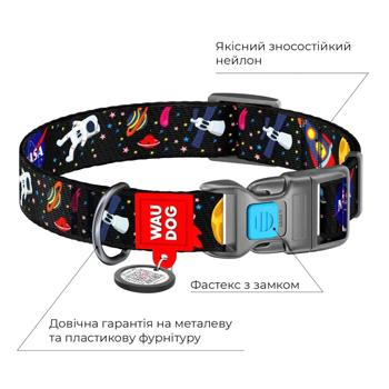 Нашийник для собак Waudog Nylon нейлоновий з QR паспортом 23-35см/15мм з малюнком nasa - купити, ціни на MasterZoo - фото 3