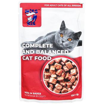 Miss Kis Veal in Sauce Wet Food for Adult Cats 100g - buy, prices for Auchan - photo 1