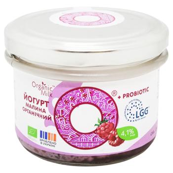 Organic Milk Raspberry Thermostatic Yogurt 4.1% 200g - buy, prices for ULTRAMARKET - photo 1