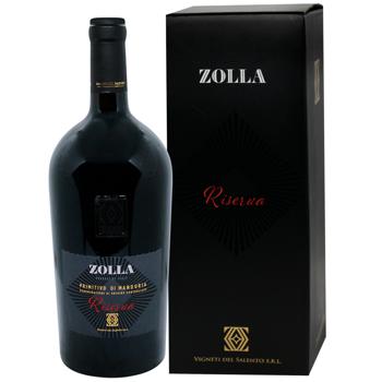 Вино Zolla Primitivo di Manduria Riserva червоне сухе 15% 1,5л - купити, ціни на WINETIME - фото 1