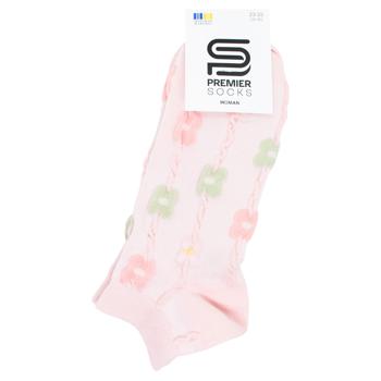 Шкарпетки Premier Socks жіночі короткі Ажурні квіти р.23-25 світла пудра - купити, ціни на ЕКО Маркет - фото 1
