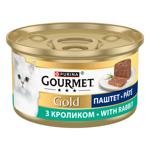 Корм влажный Gourmet Gold с кроликом для кошек 85г
