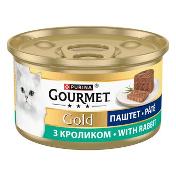 Корм влажный Gourmet Gold с кроликом для кошек 85г - купить, цены на КОСМОС - фото 1