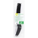 Auchan Premium Disposable Black Fork 6pcs