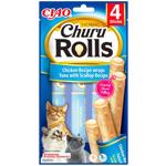 Inaba Churu Rolls Cat Snack with Chicken, Tuna and Scallop 4pcs x 10g