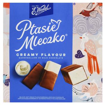 Конфеты Wedel Птичье молоко со сливочным вкусом в молочном шоколаде 340г - купить, цены на КОСМОС - фото 2