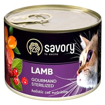 Savory Sterilized упаковка вологого корму для котів 6 шт х 200 г - ягня - купити, ціни на MasterZoo - фото 3