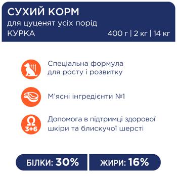 Корм сухий Club 4 Paws Premium з куркою для цуценят всіх порід 400г - купити, ціни на Auchan - фото 3