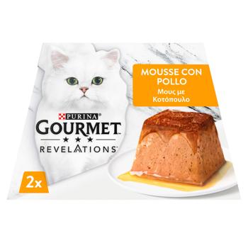 Корм влажный Gourmet Revelations Мусс с курицей и подливкой для взрослых кошек 57г х 2шт - купить, цены на MasterZoo - фото 4