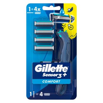 Gillette Sensor 3+ Razor with 4 Replacement Cartridges - buy, prices for MegaMarket - photo 2