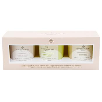 Plantes&Parfums Fleur de Coton 1pc + Bambou Blanc 1pc + Bois d'Orient 1pc Candles Gift Set - buy, prices for - photo 2