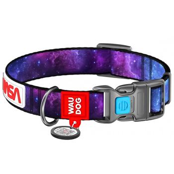 Ошейник для собак Waudog Nylon NASA21 c QR паспортом нейлоновый фастекс с замком M 24-40см - купить, цены на MasterZoo - фото 1