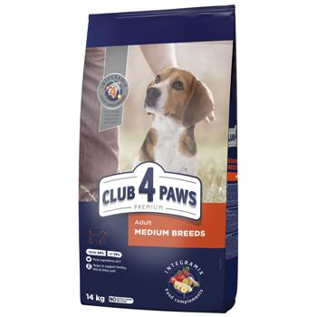 Корм сухой Club 4 Paws Premium с курицей для взрослых собак средних пород 14кг