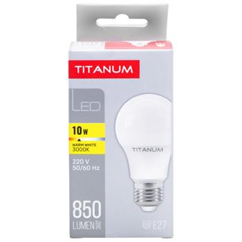 Лампа Titanum LED A60 10W E27 3000K 220V - купить, цены на - фото 3
