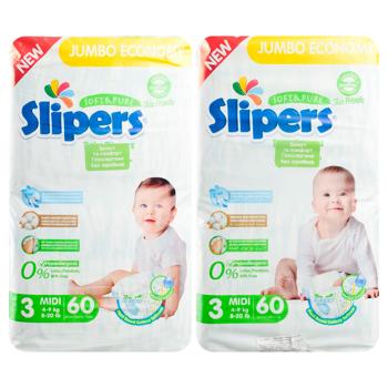 Slipers J-203 Midi Jumbo 3 Diapers 4-9kg 60pcs - buy, prices for - photo 1