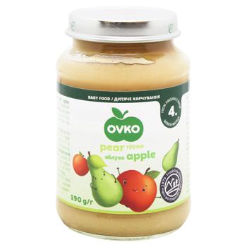 Пюре Ovko яблоко-груша 190г