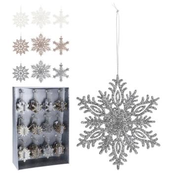 Snowflake Christmas Tree Decoration 9cm in assortment - buy, prices for METRO - photo 1