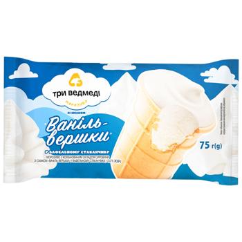 Мороженое Три Медведя Ваниль-сливки 75г - купить, цены на За Раз - фото 1
