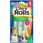 Лакомство для кошек Inaba Churu Rolls с курицей и тунцем 4шт х 10г