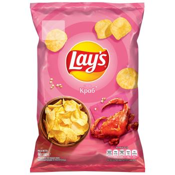 Чипси Lay's картопляні зі смаком крабу 60г - купити, ціни на Епіцентр FOOD - фото 1
