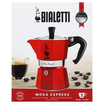 Кофеварка Bialetti Moka Express гейзерная на 3 чашки красная - купить, цены на WINETIME - фото 2