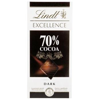 Шоколад чорний Lindt Еxcellence 70% 100г - купити, ціни на WINETIME - фото 1