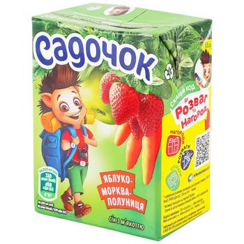 Сік Садочок Яблучно-полуничний 200мл - купити, ціни на КОСМОС - фото 1