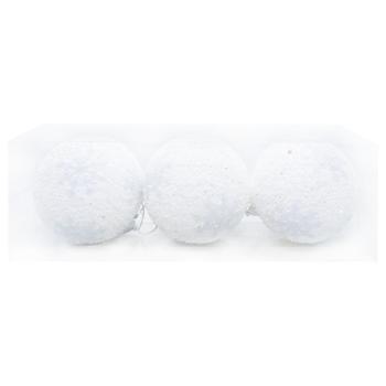 White Christmas Balls 8cm 3pcs - buy, prices for - photo 1