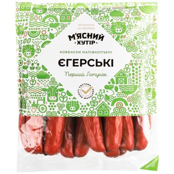 Колбаски Мясной Хутор Егерские полукопченые первый сорт - купить, цены на Торба - фото 1
