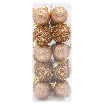 Украшения ёлочные бронзовые 20шт 3см - купить, цены на КОСМОС - фото 3