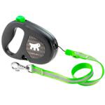 Повідець-рулетка Ferplast Flippy One Reflex з тросом M до 20кг 5м чорно-зелений