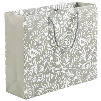 Auchan Gift Bag with White Flowers 32*26*10cm - buy, prices for - photo 1