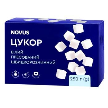 Сахар Novus прессованный быстрорастворимый кубики 250г