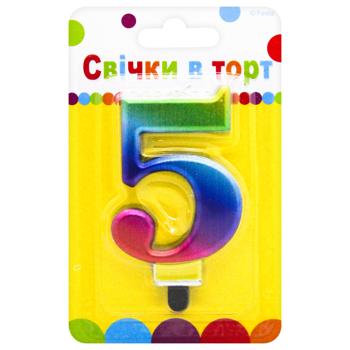 Festa Numeral 5 Colored Candle - buy, prices for COSMOS - photo 1