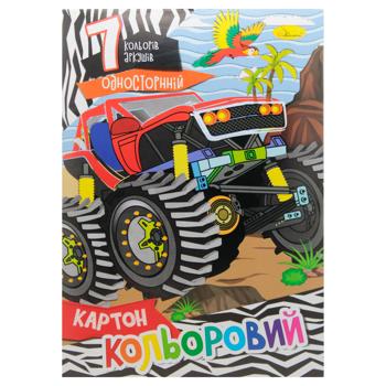 Набор цветного картона Апельсин односторонний А4 7 листов - купить, цены на Auchan - фото 5