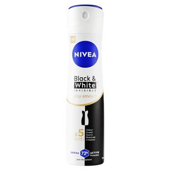 Nivea Black&White Invisible Silky Smooth Spray Antiperspirant 150ml - buy, prices for Za Raz - photo 1