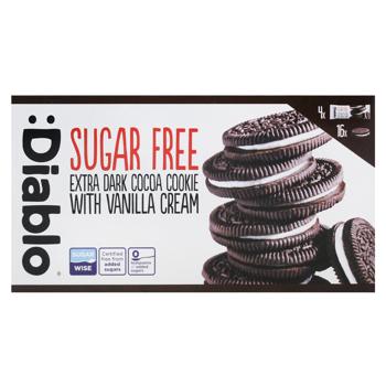 Печиво-сендвіч Diablo екстра чорне з ванільною начинкою без цукру 176г - купити, ціни на WINETIME - фото 2