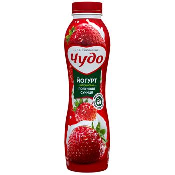 Йогурт Чудо Клубника-земляника 2,5% 520г - купить, цены на КОСМОС - фото 1