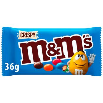 Драже M&M's з рисовими кульками у молочному шоколаді і різнокольоровій глазурі 36г