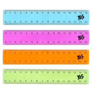 Yes Coloured Transparent Ruler 15cm in Assortment