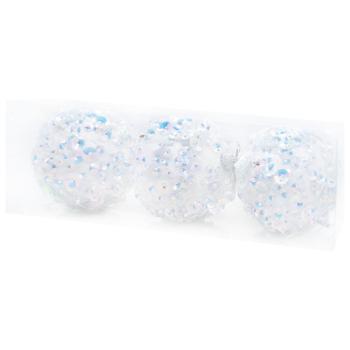 White Christmas Balls 8cm 3pcs - buy, prices for - photo 5