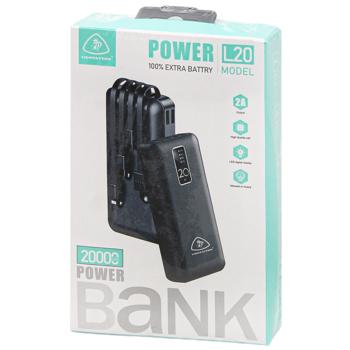 Lionpatton Universal Power Battery L20 Black 20000mAh 10W - buy, prices for Auchan - photo 1